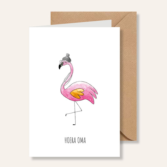 Juulz kaart hoera oma flamingo