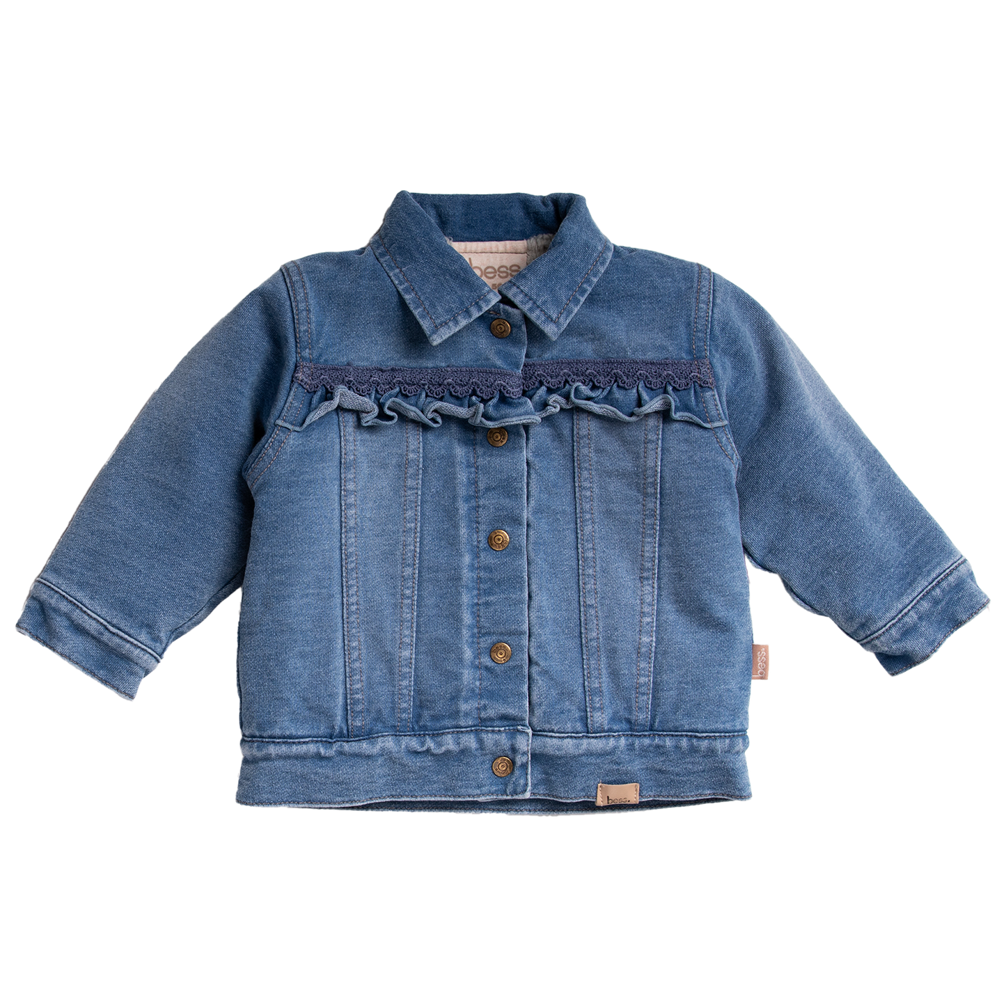 Jacket Denim Teddy Ruffles