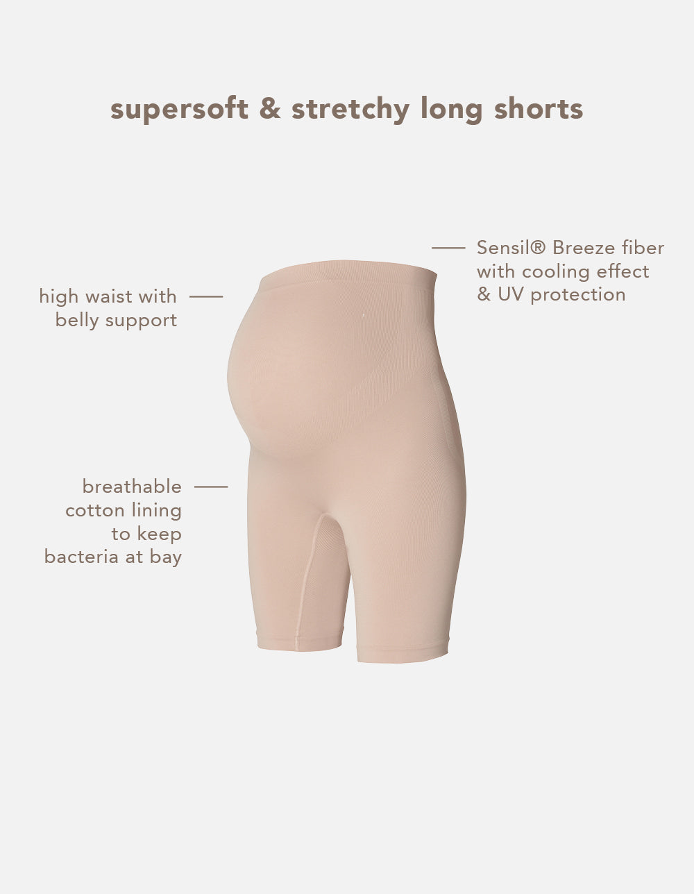 Niru seamless Sensil® shorts long OTB Huid