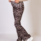 Pants Flared Velvet Leopard