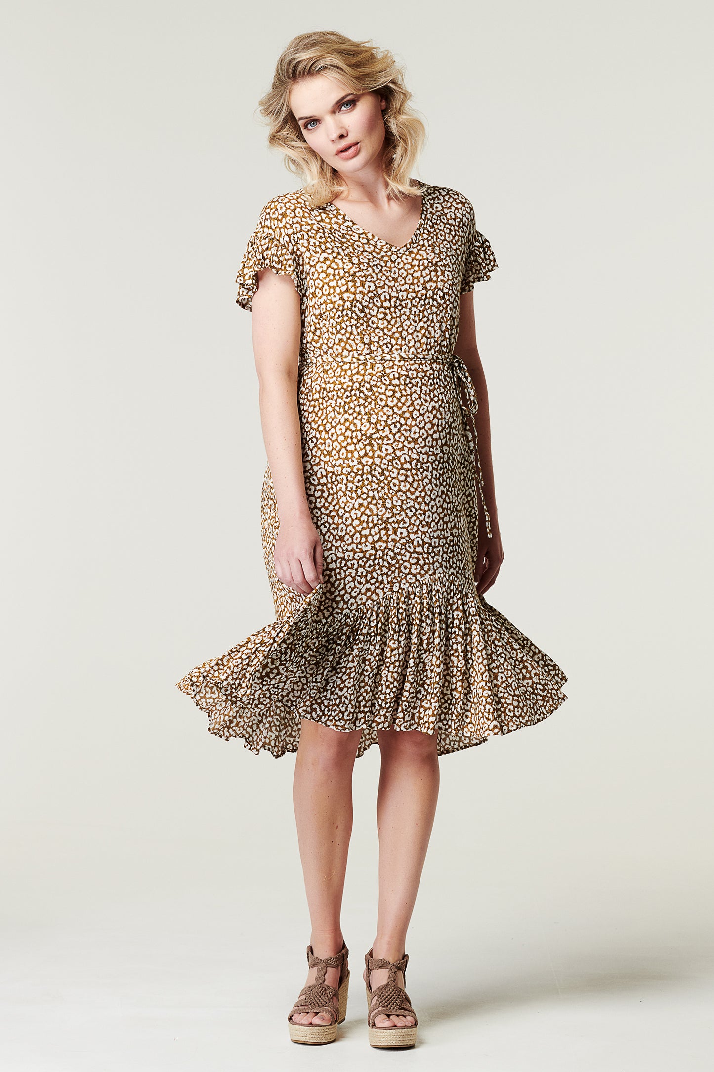 Dress ss AOP Woven Leopard