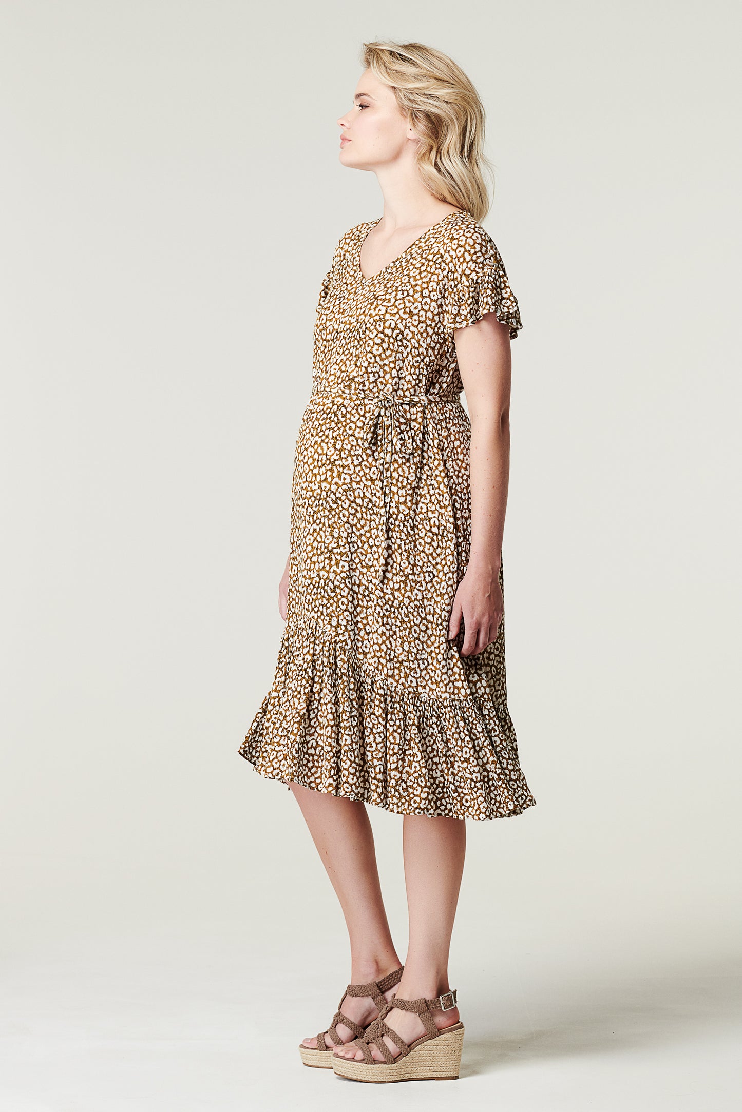 Dress ss AOP Woven Leopard