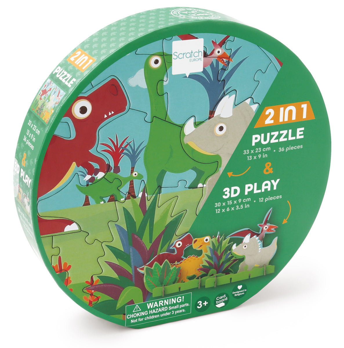 Rubbelspiel Puzzle 3D Dino