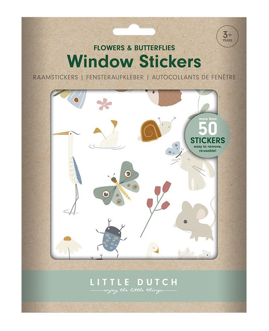 Little Dutch Fensteraufkleber - Blumen &amp; Schmetterlinge